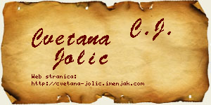 Cvetana Jolić vizit kartica